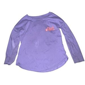 Girls XS (2-4) Lincoln Outfitters Purple Long Sleeve Shirt with Pink Logo